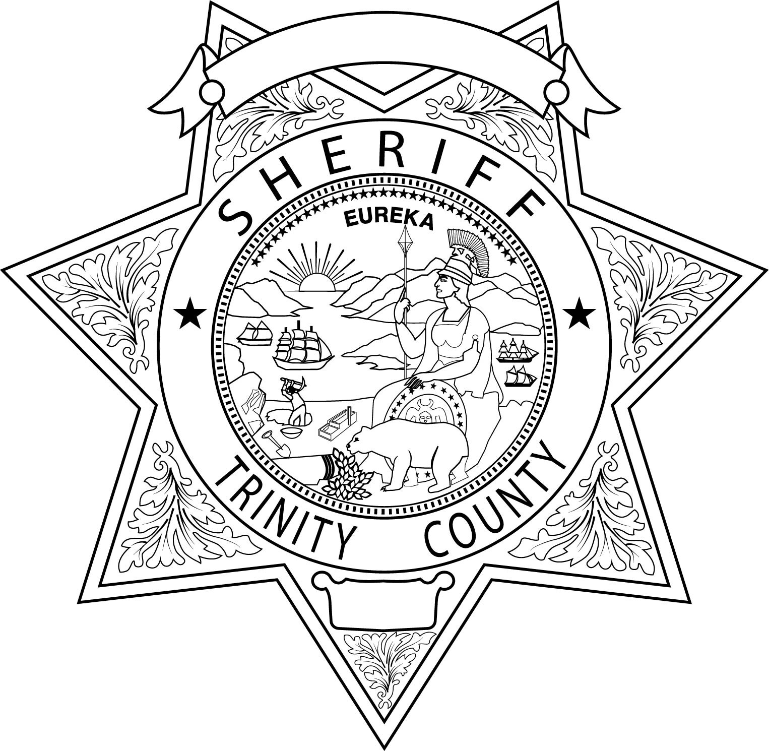 ArtStation - TRINITY COUNTY CALIFORNIA SHERIFF BADGE VECTOR FILE Black ...