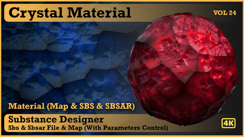 Crystal material - VOL 24 - Maps & SBS & Sbsar