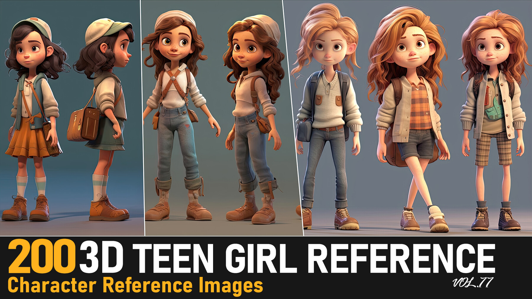 ArtStation - 3D Teen Girl Reference VOL.77|4K Reference Images | Artworks