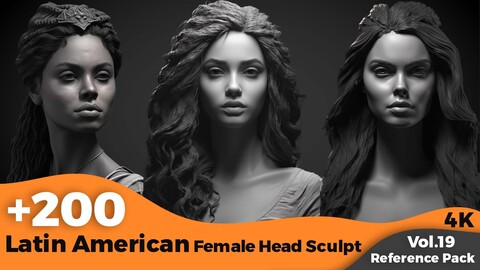 +200 Latin American Female Head Sculpt (4K)