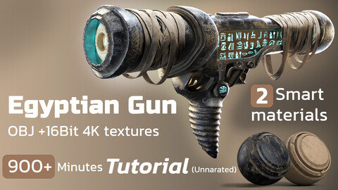 Egyptian Gun- Tutorial + 3D files and Textures + Smart materials