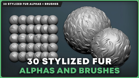 30 Stylized Fur Alphas & Brushes