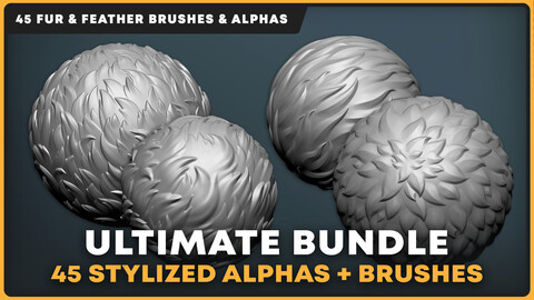 Ultimate Stylized Fur & Feather Alpha & Brushes Bundle
