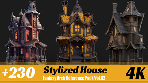 +230 Stylized house | 4K | Fantasy Reference pack Vol.02