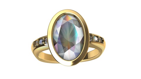 Oval Square Shank Designer Basket Ring