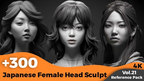 +300 Japanese Female Head Sculpt (4K)