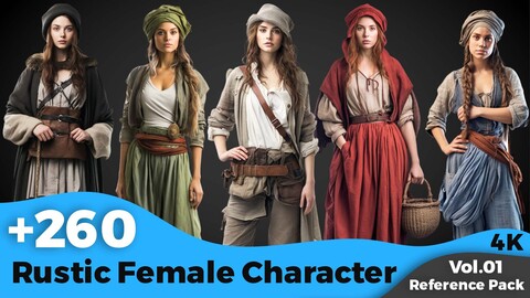 +260 Rustic Female Character Concept (4k)