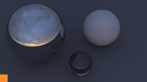 HDRI Hemispherical Sunset Sky 7