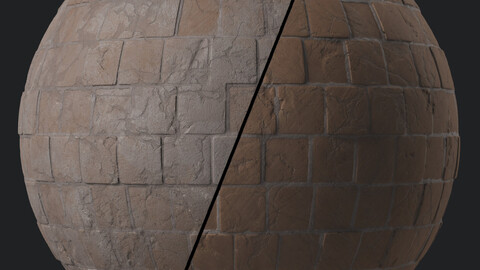 Pavement Materials 43- Slat Stone Paving | Sbsar Pbr 4k Seamless