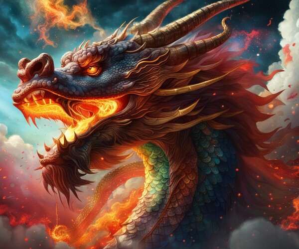 ArtStation - Package of 10 ai art of Chines dragons in the sky | Artworks