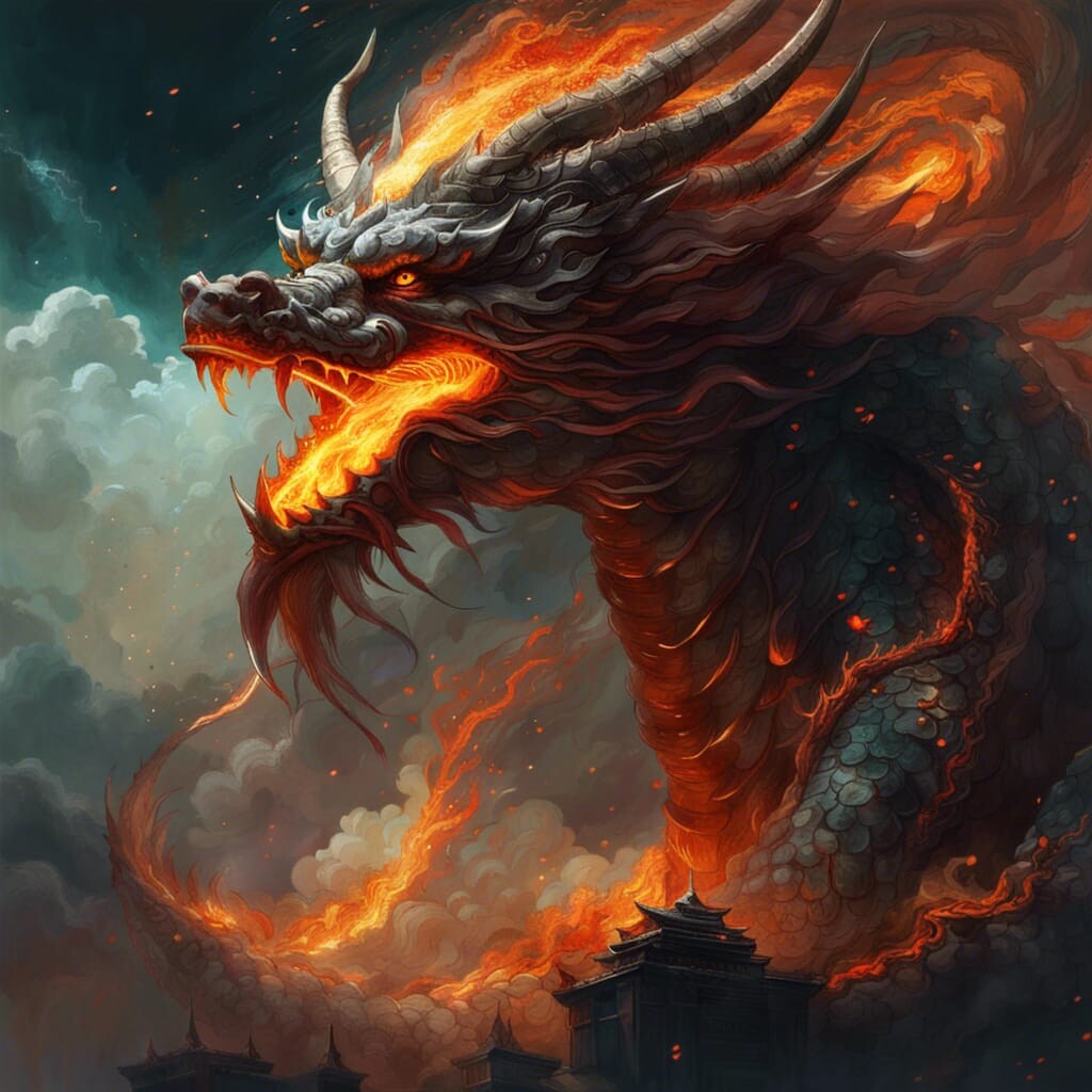 ArtStation - Package of 10 ai art of Chines dragons in the sky | Artworks