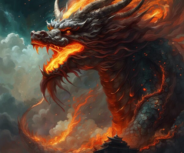 ArtStation - Package of 10 ai art of Chines dragons in the sky | Artworks