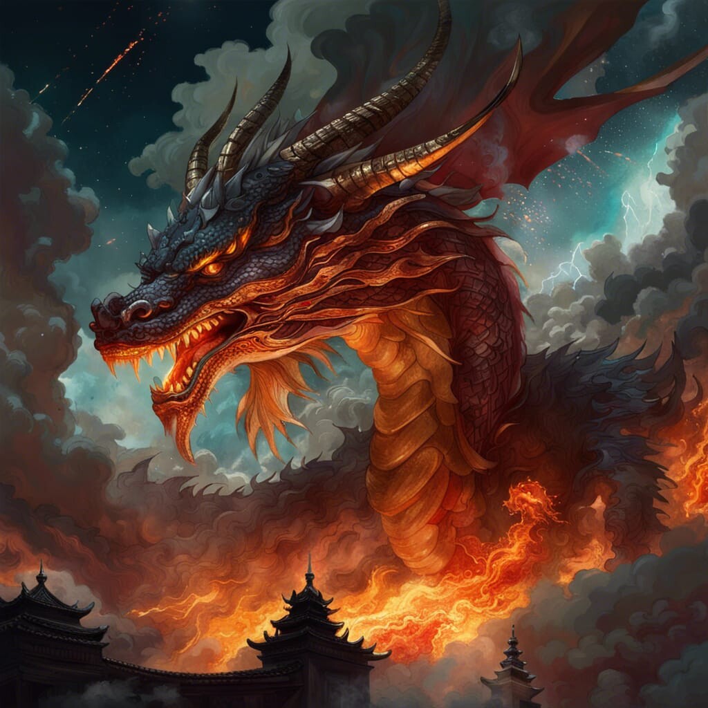 ArtStation - Package of 10 ai art of Chines dragons in the sky | Artworks