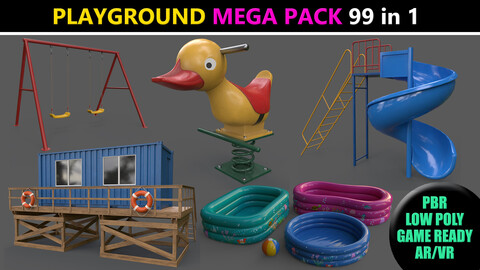 PBR Outdoor Playground Equipments - Mega Pack