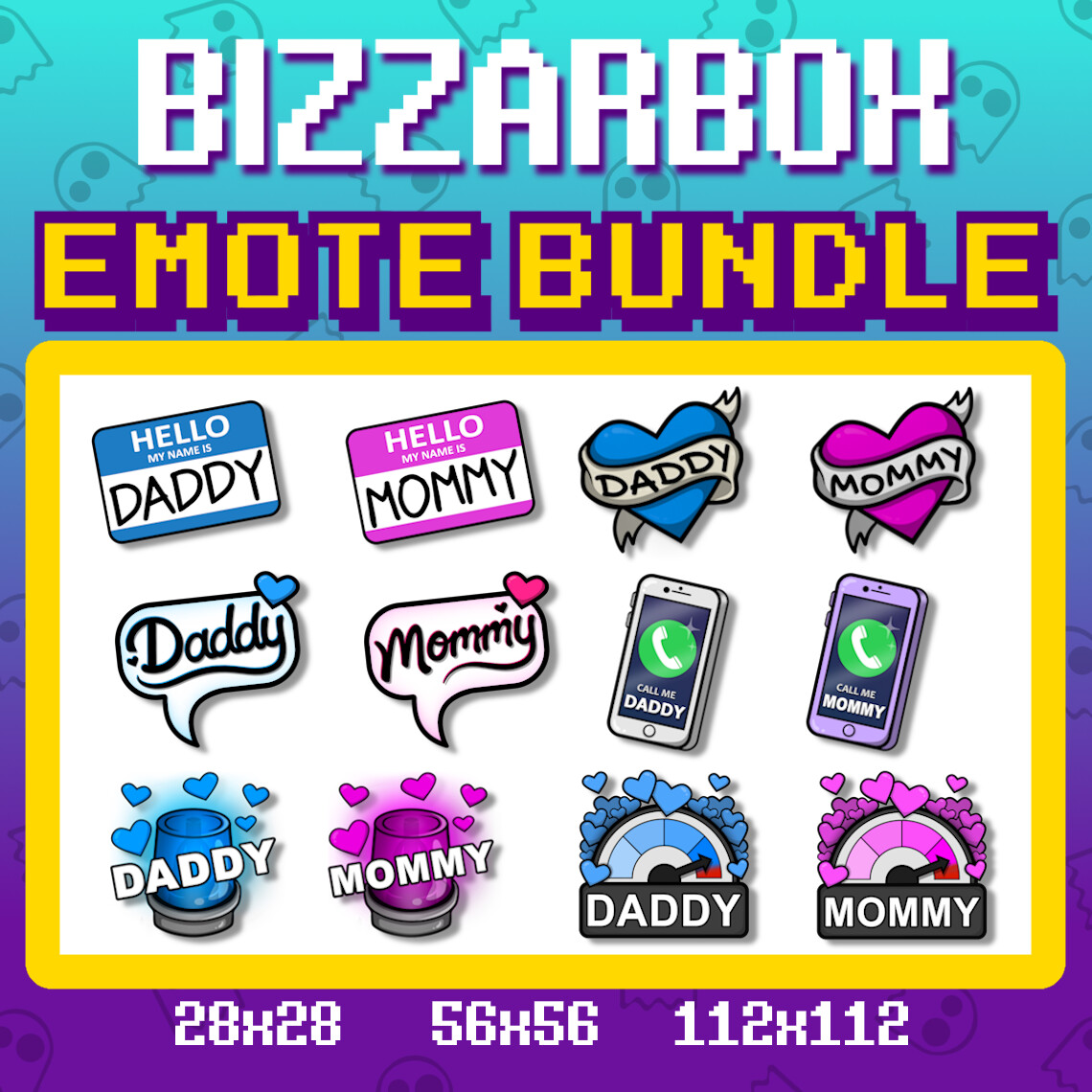 ArtStation - Twitch Emote Bundle: Daddy Mommy Emotes 12 | Artworks