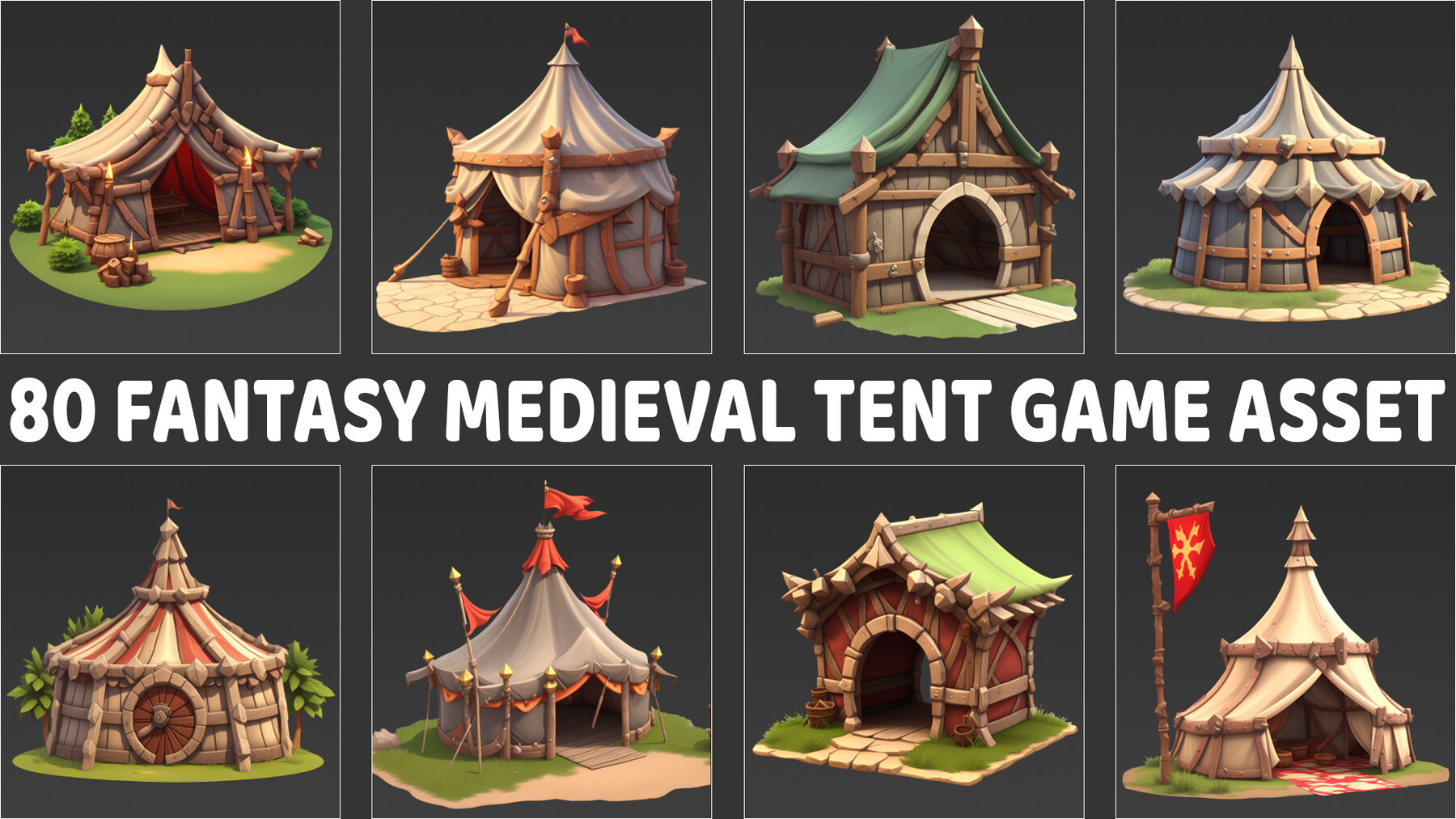Fantasy medieval game assets Royalty Free Vector Image