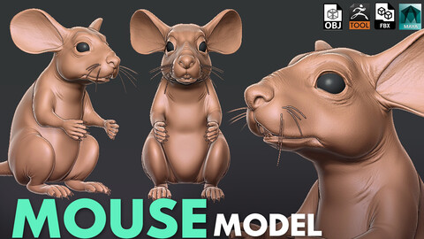 Mouse  - Topology + UV map