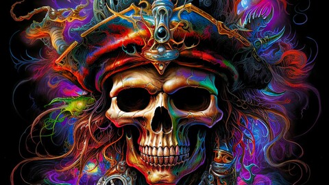 3D Fractal Pirate Skull