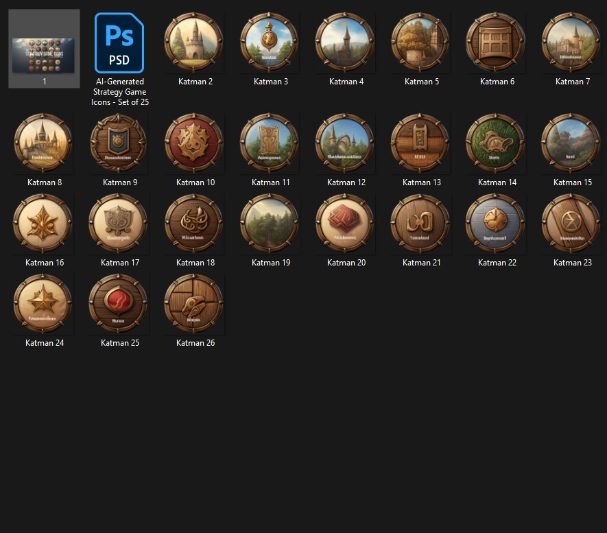 New AI Generated Game Icons