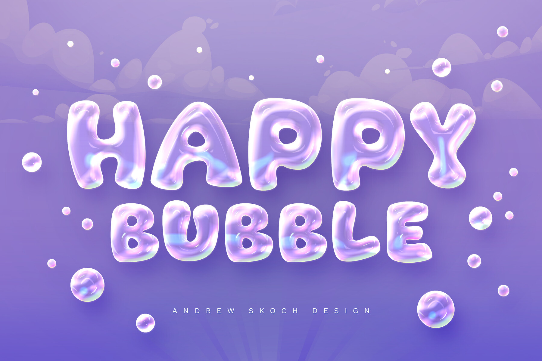 Artstation - 3d Happy Buble. Psd Fully Editable Text Effect. Layer 