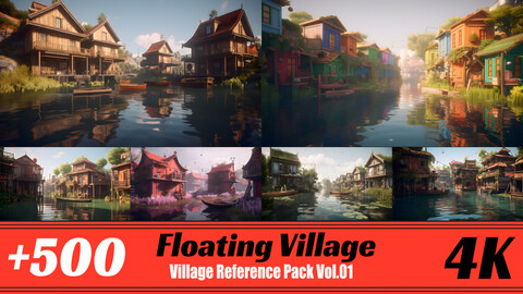 +500 Floating Village (Environment Concept) Vol.01 | 4K | Reference Pack