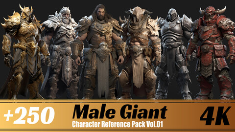 +250 Male Giant | 4K | Character Reference Pack Vol.01