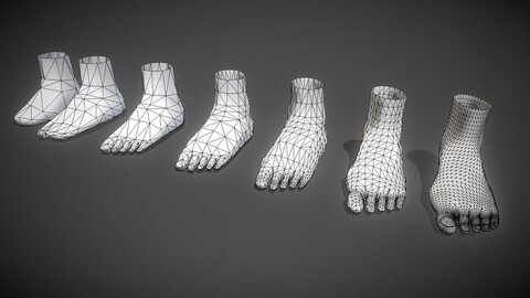 3D Model - Low Poly Foots - Downloadable