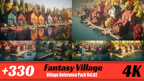 +330 Fantasy Village | 4K | Village Reference pack Vol.02