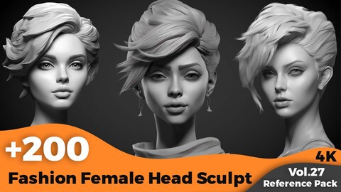 +200 Fashion Female Head Sculpt(4k)