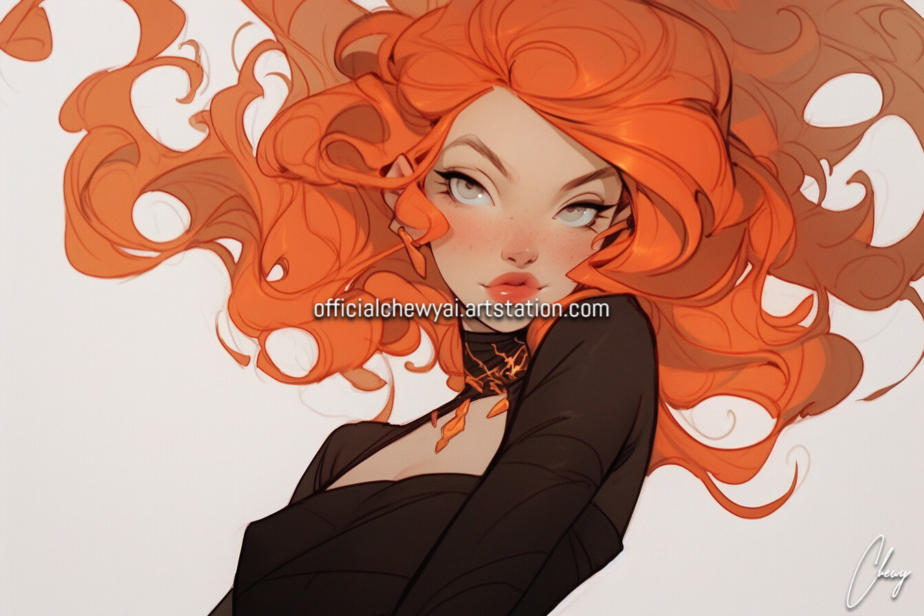 ArtStation - Curly Haired Anime Girls