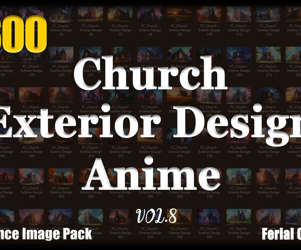 gothic church in an anime style