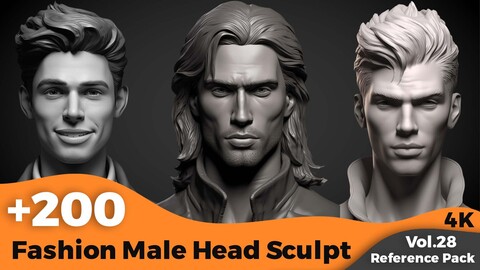 +200 Fashion Male Head Sculpt(4k)