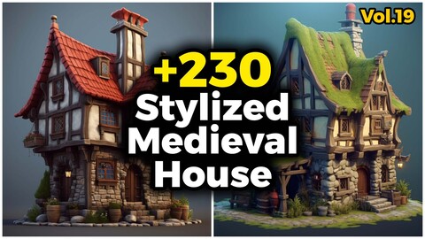 +230 Stylized Medieval House Concept (4k) | Vol_19