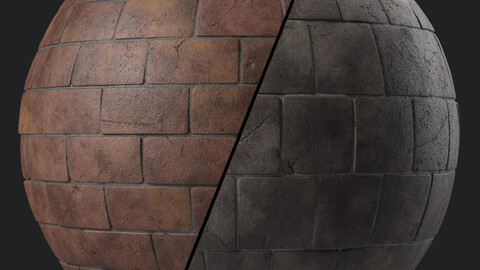 Stone Wall Materials 65- Slat Tiling | Sbsar Pbr 4k Seamless