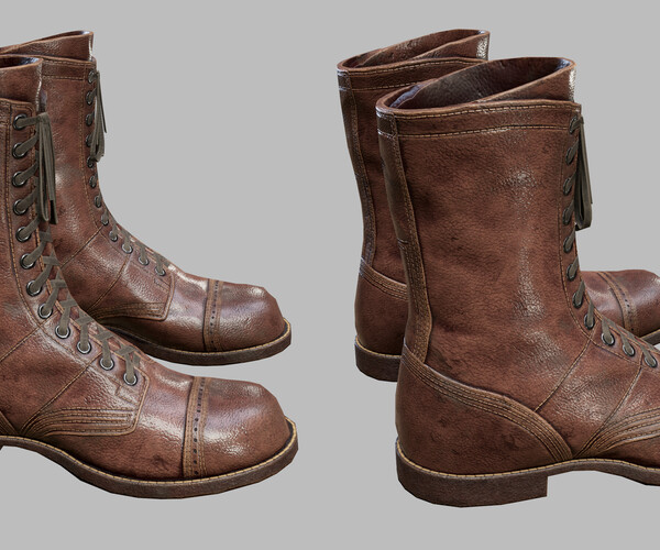 ArtStation - US WW2 Tactical Boots | Game Assets