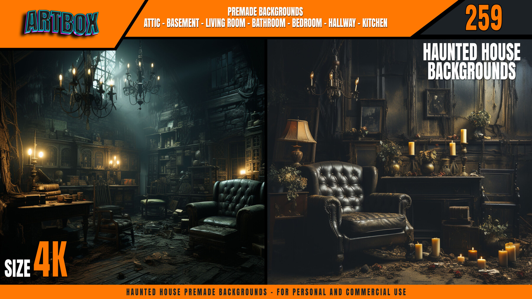 ArtStation - 259 Haunted House Premade Backgrounds | Artworks