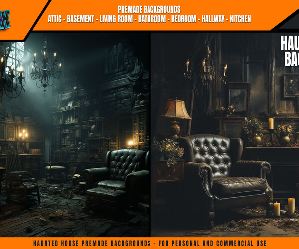 ArtStation - 259 Haunted House Premade Backgrounds | Artworks