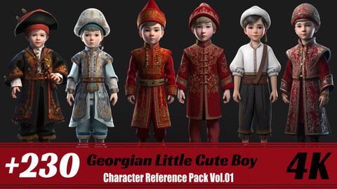 +230 Georgian Little Cute Boy | 4K | Character Reference pack Vol.01