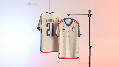 Adidas Football Shirt with Render Scene for CLO Standalone & Marvelous Designer