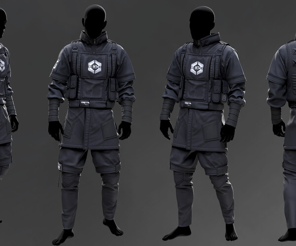 Artstation - Techwear #1. Marvelous Designer   Clo 3d Project +obj 