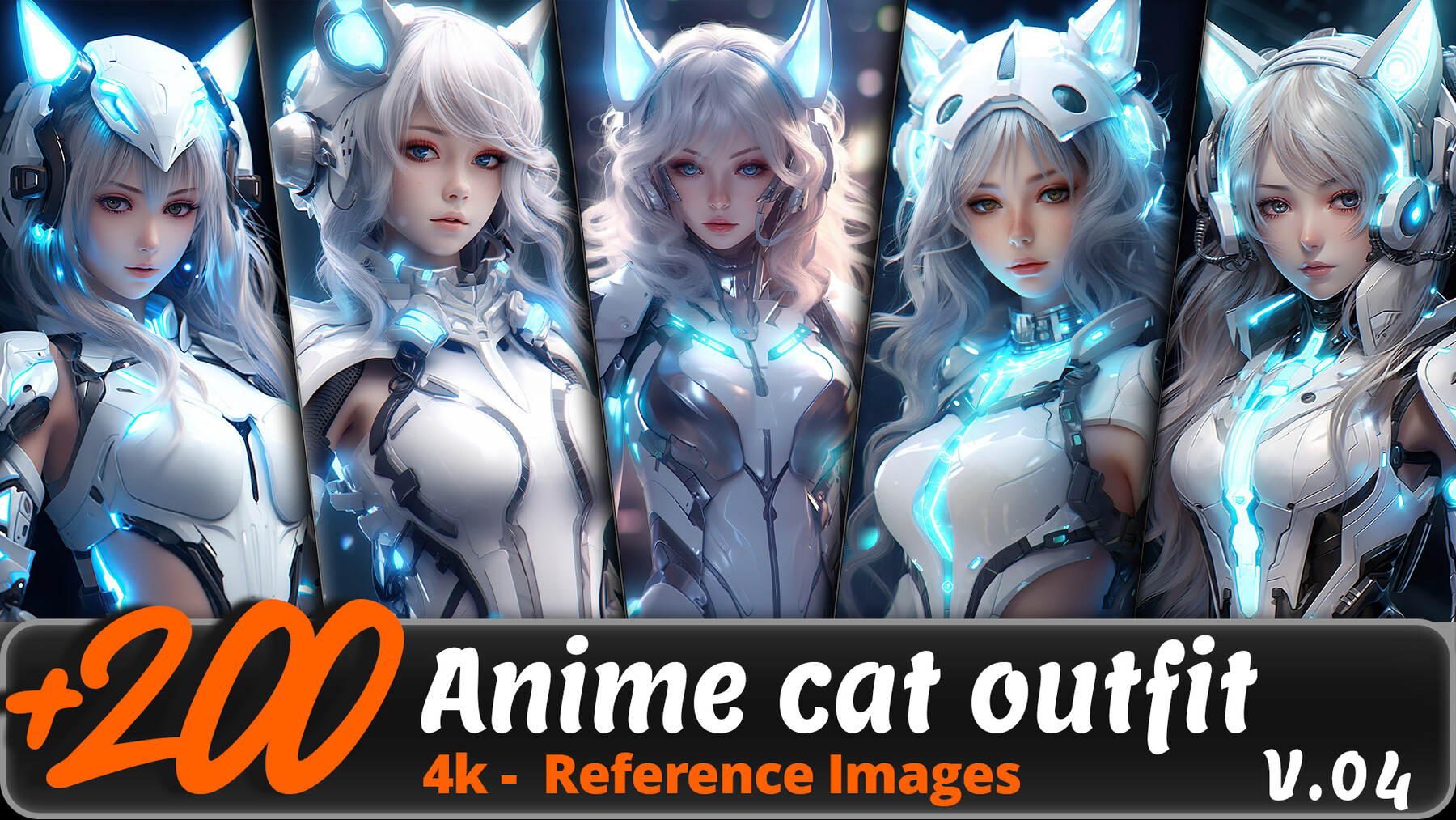 Anime cat outfit VOL.04/ 4K/ Reference Image