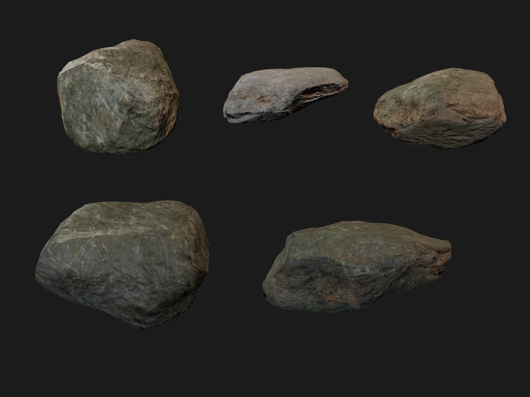 ArtStation - 20 Low poly Rock Bundle Vol 2 | Game Assets