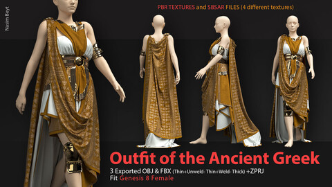 Outfit of the Ancient Greek (VOL.05). CLO3D, MD PROJECTS+OBJ+FBX