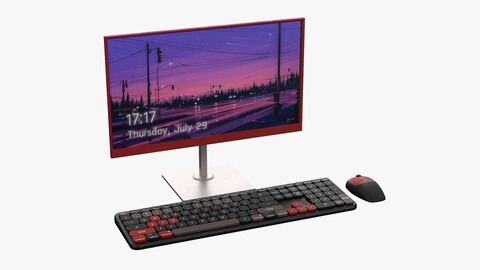 Wireles Computer Set Keyboard Mouse Monitor Gamer