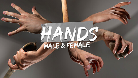 Hands - Male & Female - Photo Reference Pack For Artists 735 JPEGs noAI