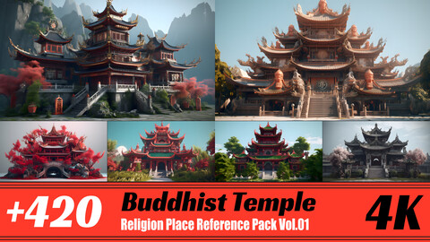 +420 Buddhist Temple | 4K | Religion Place Reference Pack Vol.01