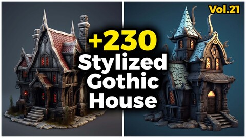 +230 Stylized Gothic House Concept (4k) | Vol_21