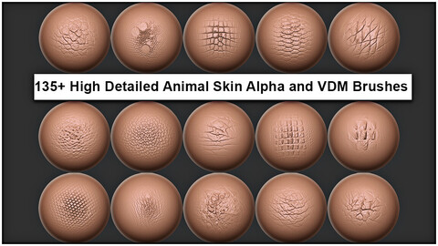 135+ High Detailed Animal Skin Alpha And VDM Brushes