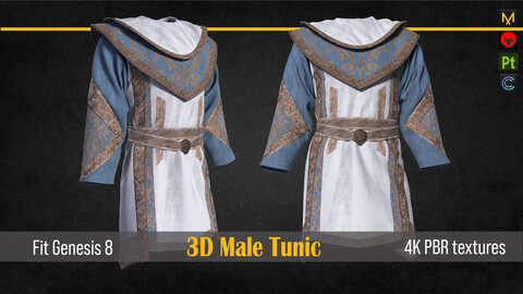 Medieval renaissance tunic male clothes obj+fbx+zprj