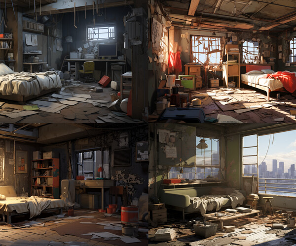 ArtStation - 92 arts - Post-Apocalyptic Interior Design Novel Anime ...